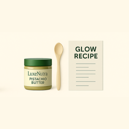 Glow Bundle – LuxeNutra™ Pistachio Butter + Spoon + Recipe Card
